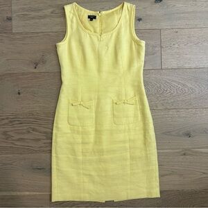 Talbots Linen Cotton Blend Sheath Dress Bows